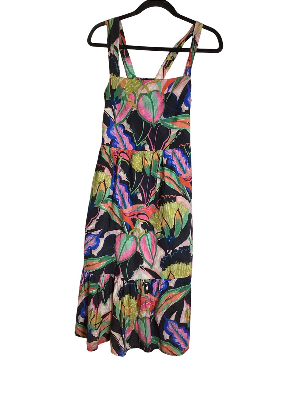 Self Contrast floral sun dress SZ S boho summer tropical 🌴